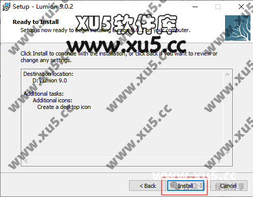 Lumion V9.0.2 安装路径选择界面