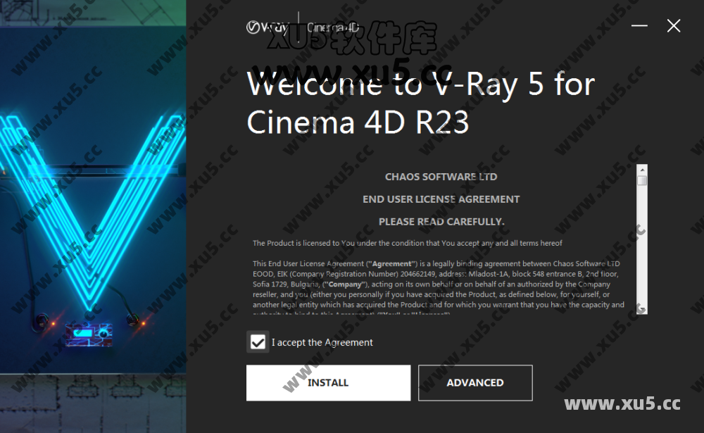 VRay 5.0 for C4D 安装选项展示图