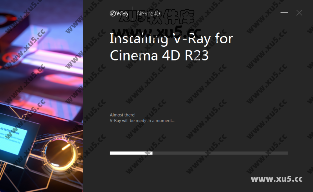 VRay 5.0 for C4D 安装完成界面