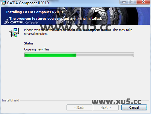 DS CATIA Composer R2019安装进度条图