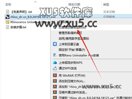 Rhino软件下载选项界面截图