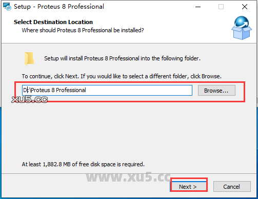 Proteus 8.17安装教程选择安装路径界面