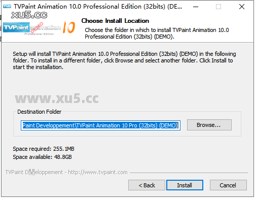 TVPaint Animation 10.0 安装选项截图