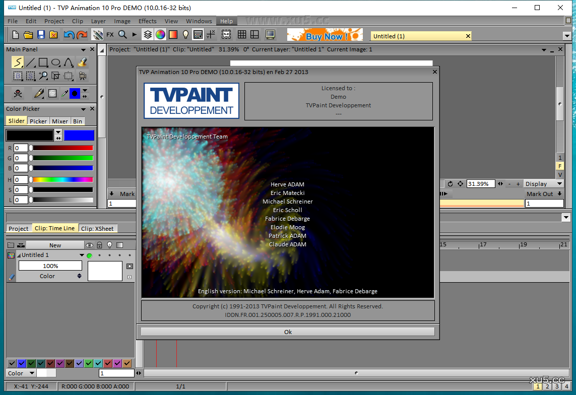 TVPaint Animation 10.0 软件主界面截图