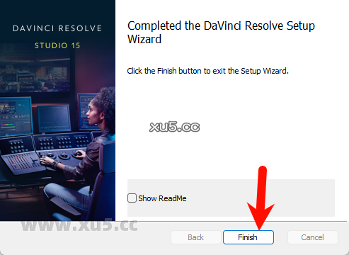 DaVinci Resolve 15.2.2 安装完成提示图