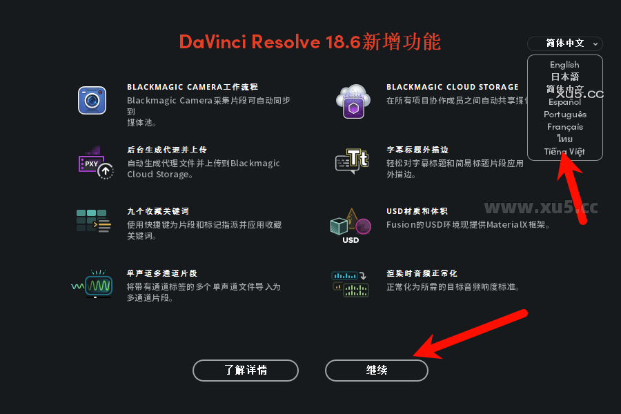 DaVinci Resolve v18.6.4 编辑界面截图