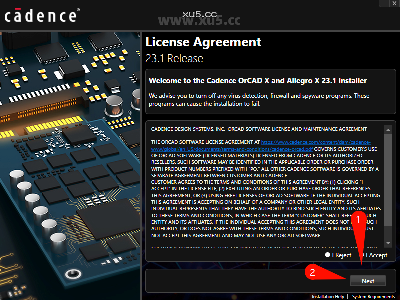 Cadence 23.1安装步骤示意图