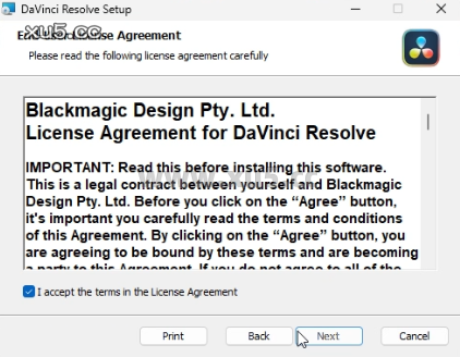 DaVinci Resolve v20安装路径选择界面截图
